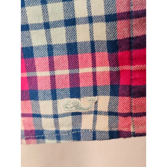 Vineyard Vines girls  flannel plaid dress Pink Blue size 16 - Picture 5 of 7